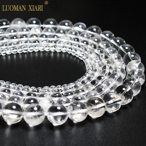 Wholesale AAA+  Natural Clear Rock Crystal Quartz  Stone Beads For Jewelry Making DIY Bracelet Necklace 4/6/8/10/12 mm15.5'' ► Photo 1/6