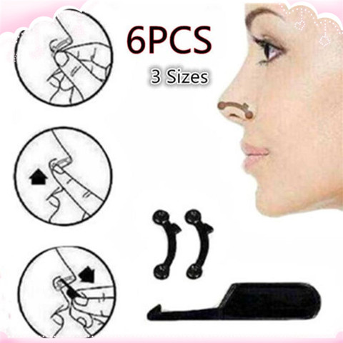 6PCS/Set 3 Sizes Beauty Nose Up Lifting Bridge Shaper Massage Tool No Pain Nose Shaping Clip Clipper Women Girl Massager Hot ► Photo 1/6