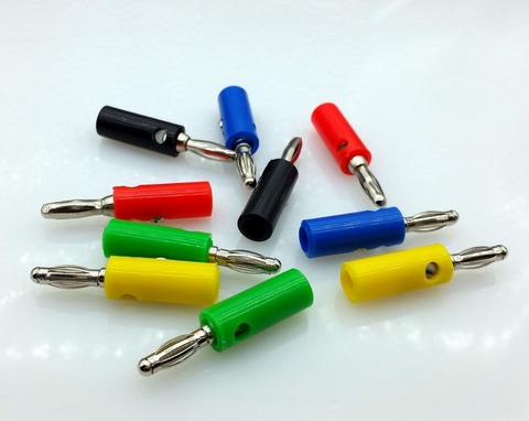 10pcs 5 color  Wire Audio Speaker Cable Banana Plug Connectors 4mm Adapter ► Photo 1/1