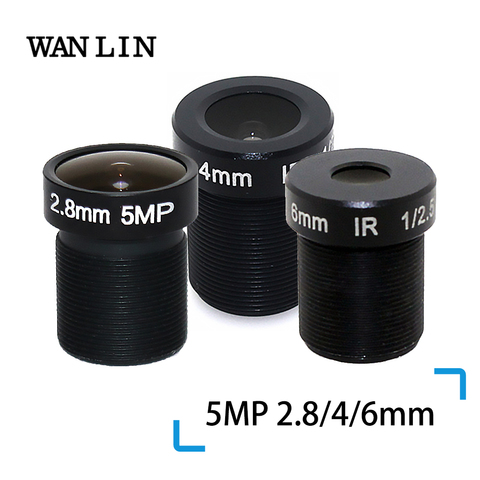 WANLIN 5MP 2.8/4/6mm CCTV LENS Security Camera Lens M12 Aperture F2.0, 1/2.5