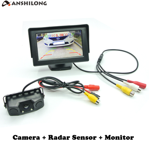 ANSHILONG Auto Car Parktronic Video Parking Sensor with Rear View Camera + 4.3
