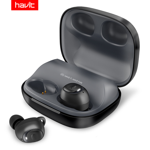 HAVIT Bluetooth Earphone V5.0 TWS Mini Wireless Earbuds In-ear Sport IPX5 Waterproof with 2200mAh Box Rechargeable Headset I93 ► Photo 1/1