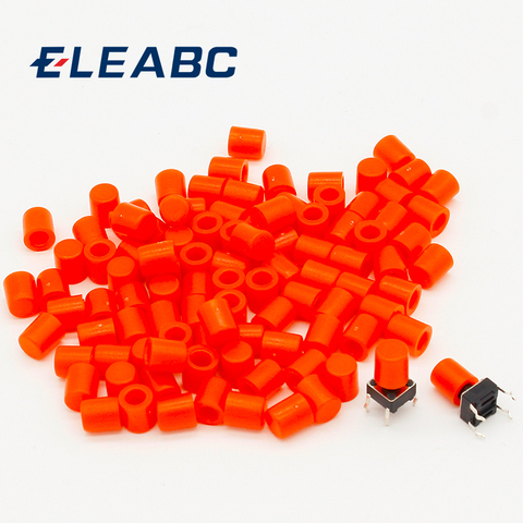 100pcs/lot Red Plastic Cap Hat for 6*6mm G61 Tactile Push Button Switch Lid Cover ► Photo 1/4