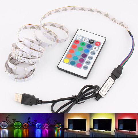 5V RGB LED Strip Light,USB 5 V PC TV Backlight,2835 1 - 5 M 5 V Volt USB Led Strip,RGB Lights Lamp Tape Diode Ribbon ► Photo 1/6