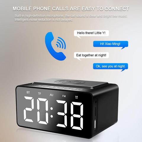 BT508 with Wireless Charging Bluetooth Speaker Clock LED Alarm Clock Power Bank Three - In - One Clock Waterproof Mini Car Small ► Photo 1/6