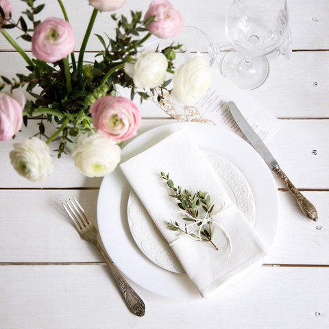 12PCS White Napkins Cotton Fabric Napkin Table Dinner Napkins For Party Wedding 4 Size Available ► Photo 1/6
