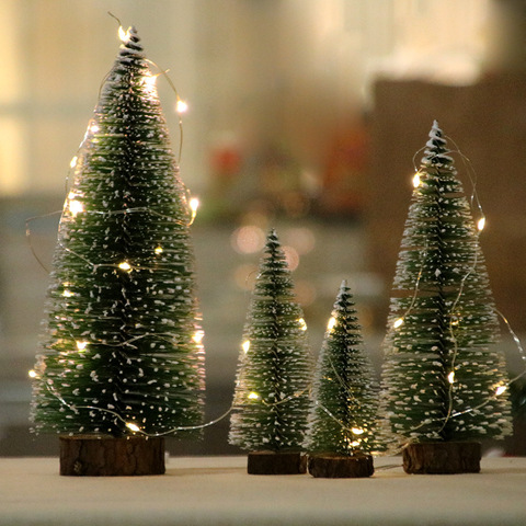 Hot Mini Christmas Tree Snowflakes Artificial Christmas Mini Cedar Ornaments Festival Table Miniature Ornament Home Decoration E ► Photo 1/5