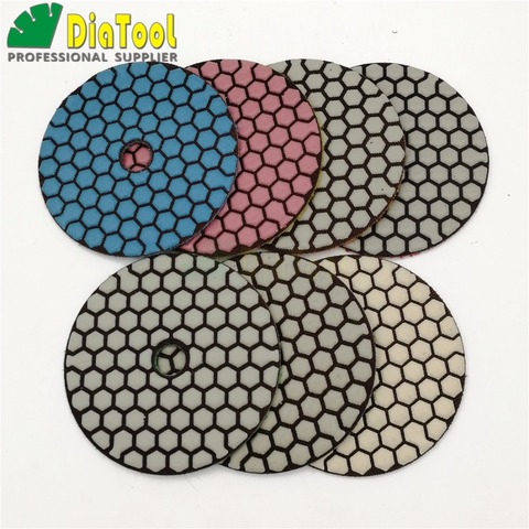 DIATOOL 7pcs/set  Dia 100MM Dry Diamond flexible polishing pads good quality 4inch Stone sanding disc (new#50-1and #100-1) ► Photo 1/6