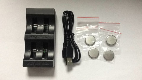 battery charger 1set/lot (4PCS LIR2032 batteries +1PCS intelligent charger) 3.6V Rechargeable coin cell lithium battery ► Photo 1/2