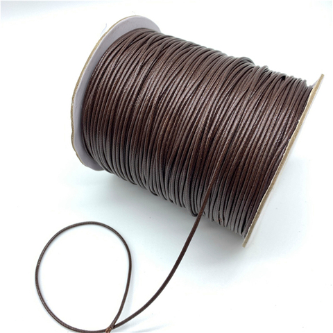 0.5mm 0.8mm 1mm 1.5mm 2mm Brown Waxed Cotton Cord Waxed Thread Cord String Strap Necklace Rope For Jewelry Making ► Photo 1/1