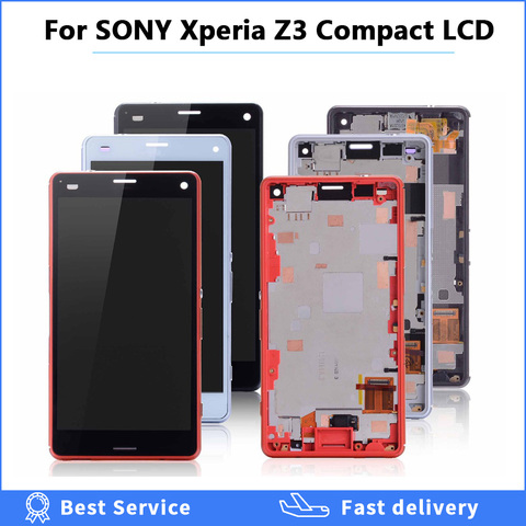 100% Tested For SONY Xperia Z3 Compact Display Frame Z3 Mini D5803 D5833 Digitizer For SONY Xperia Z3 Compact LCD Screen Display ► Photo 1/6