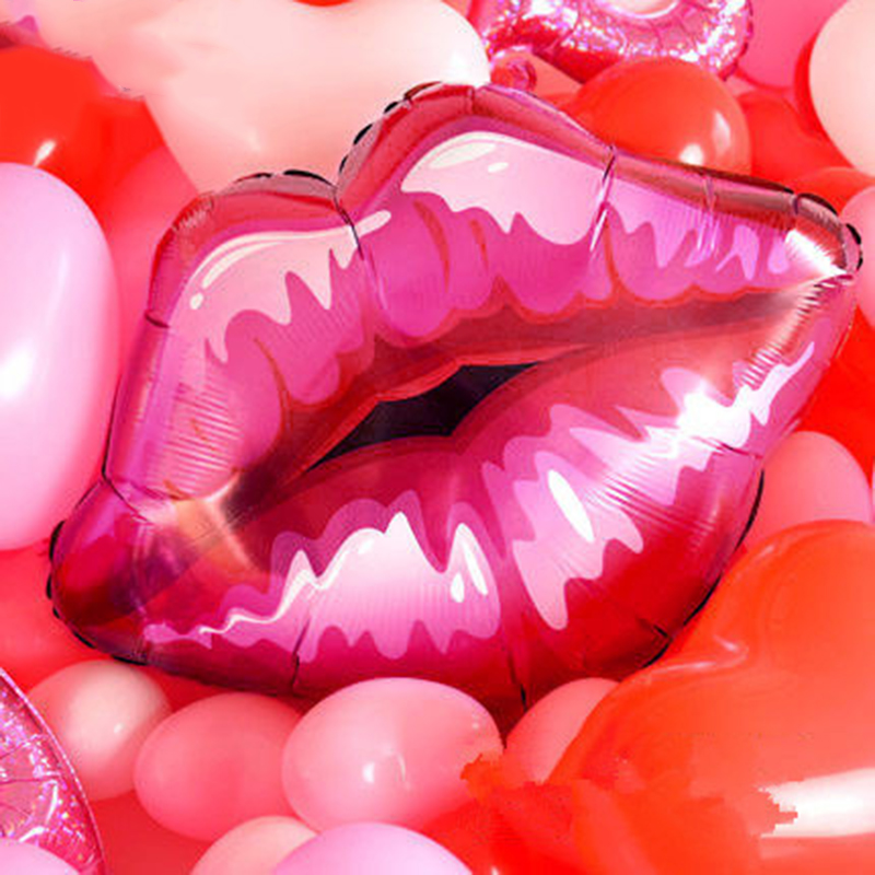 Big Red Lip Kiss Me Foil Balloon Wedding Bachelorette Party Decoration Balloons 