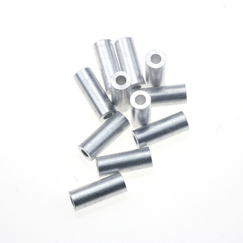 Rompin 100pcs/lot White Round Real Aluminum Tube Wire Pipe Crimp Sleeves Sea Fishing Line Tube accessories ► Photo 1/6