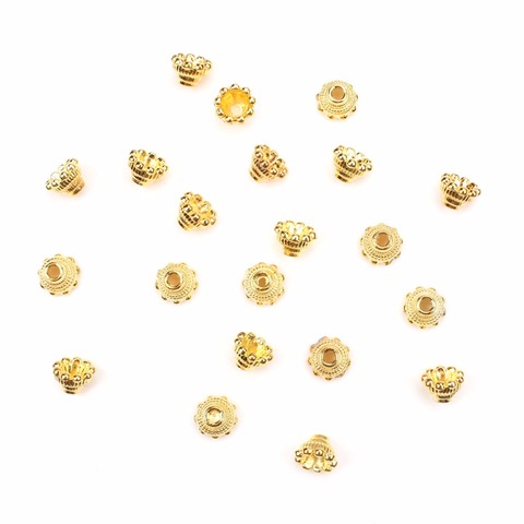 50pcs/lot  Jewelry Material  Ancient Gold Color Tone Bead Caps For DIY Beads Bracelet & Necklace Jewelry Findings ► Photo 1/3