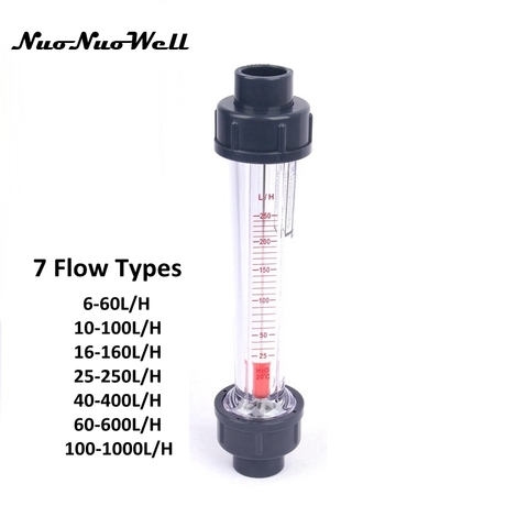 1pc NuoNuoWell Plastic Flow Meter 6-60L/H 10-100L/H 25-250L/H 100-1000LH Liquid Water Flow Meter Rotameter ► Photo 1/6