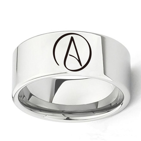 Dropshipping Mens Boys Stainless Steel Ring Atheist Atheism Symbol Fashion Jewelry ► Photo 1/1