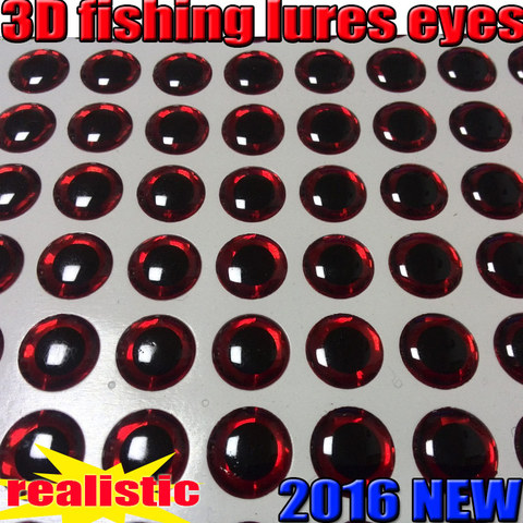 2015new 3D fishing lure eyes fly eyes choose size:4MM-5MM-6MM-7MM-8MM-9MM-16MM quantity:500pcs/lot color: red ► Photo 1/4
