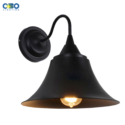 Vintage Black Iron Outdoor Waterproof Wall Lamp Bar Warehouse Aisle Wall Lighting E27 Lamp Holder 110-240V Free Shipping ► Photo 1/6