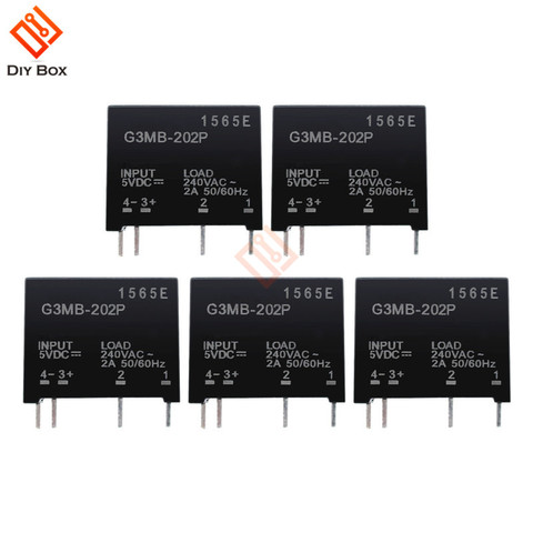 5Pcs 5V 12V DC-AC Solid State Relay Module G3MB-202P G3MB 202P PCB SIP SSR AC 240V 2A Snubber Circuit Resistor Relay Switch ► Photo 1/6