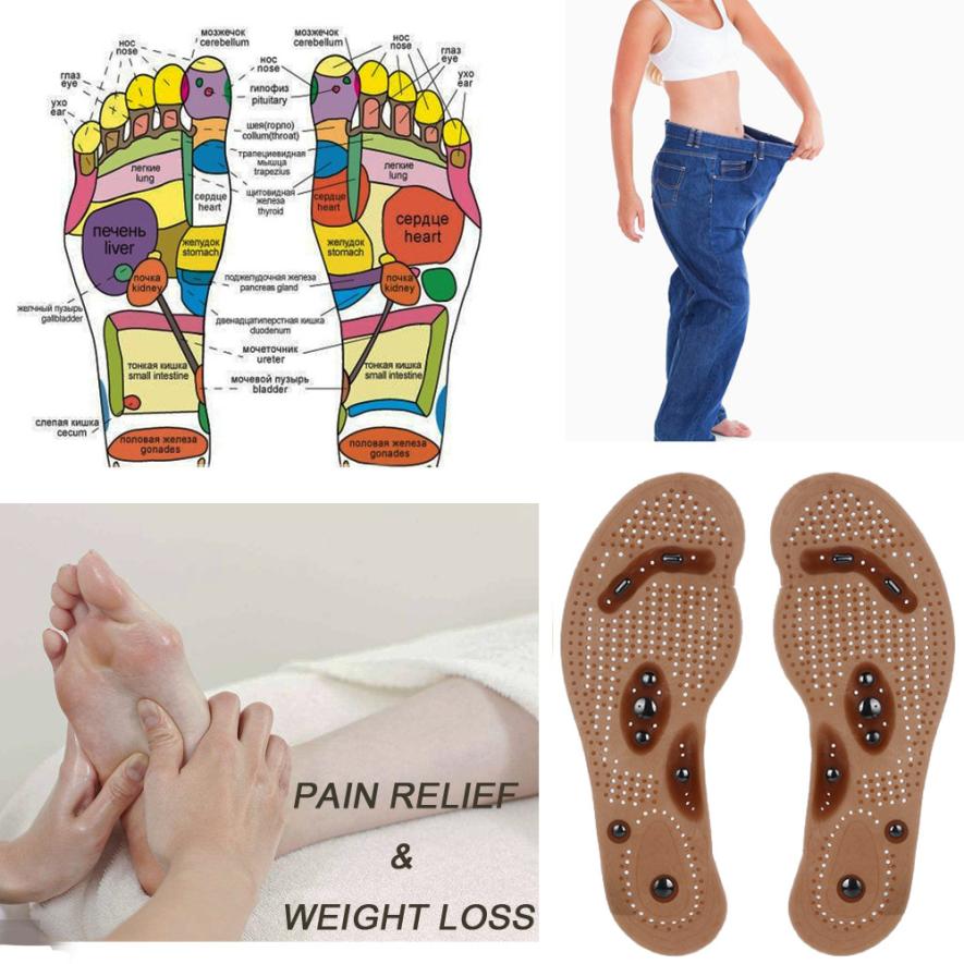 1Pair Acupressure Slim Foot Massager Magnetic Therapy Weight Loss 