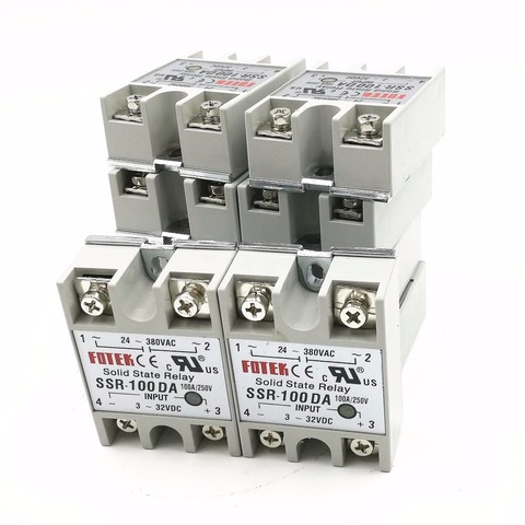 10PCS SSR100DA SSR-100DA Manufacturer 100A SSR Single phase solid state relay,input 3-32VDC output 24-380VAC ► Photo 1/3
