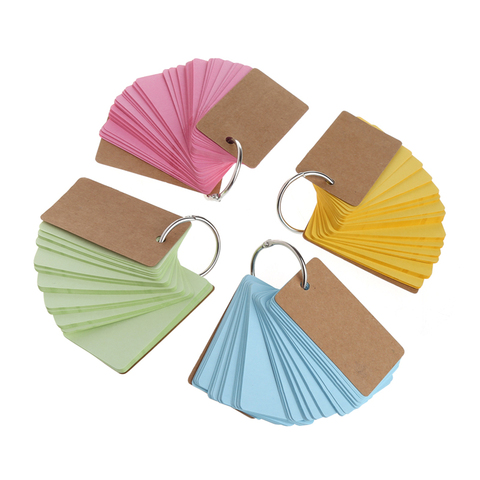 1PC(230 sheets)Kraft Paper Binder Ring Easy Flip Flash Cards Study Memo Pads DIY Stationery   Bookmark School Office Supply ► Photo 1/6