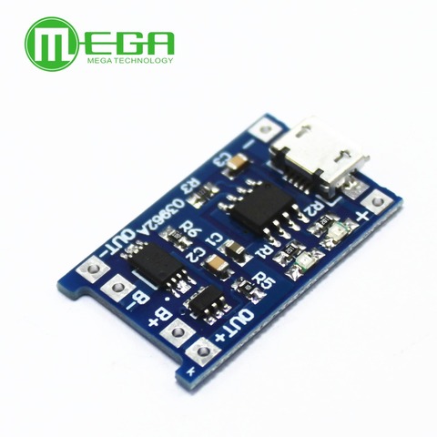 1Pcs  5V 1A Micro USB 18650 Lithium Battery Charging Board Charger Module+Protection Dual Functions ► Photo 1/3