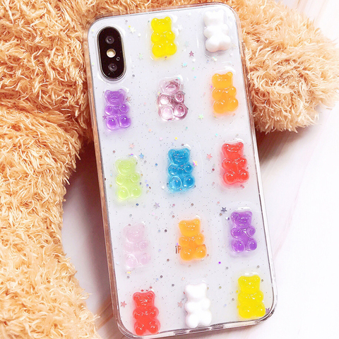Qianliyao Cute 3D Candy Colors Bear Phone Case For Samsung Galaxy A10 A20 A30 A30S A40 A50 A50S A71 A51 A71 A81 Soft Back Cover ► Photo 1/6