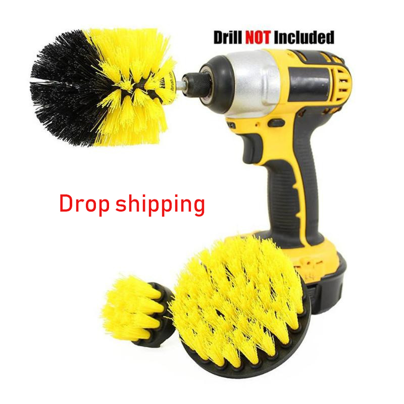 3Pcs/Set Power Scrubber Cleaning Drill Brush Tile Grout Tools Tub Cleaner Combo 