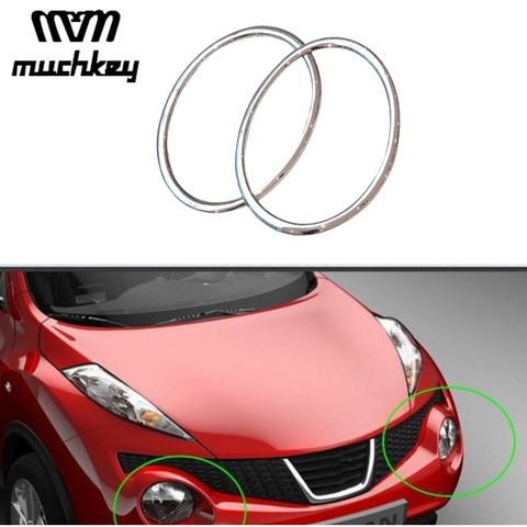 For Nissan Juke 2010-2014 Car Styling Head Lamp Front Bumper Headlight Ring Trim Cover Abs Chrome Auto Accessories 2pcs ► Photo 1/5