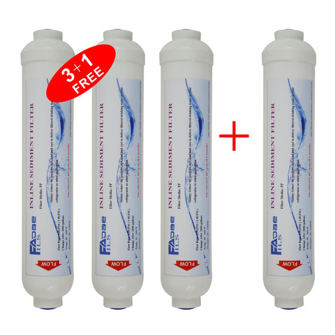 Refrigerator and Reverse Osmosis(RO) System Replacement Water Filter Cartridges 10 in. T33 Inline Sediment Filter(3+1 FREE) ► Photo 1/6