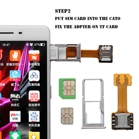 1PC DIY Practical Universal TF Hybrid Sim Slot Dual SIM Extender Card Adapter Micro SD Extender Nano Cato Android Phone Parts ► Photo 1/1