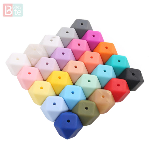 10pc 17mm Hexagon Silicone Beads Teething Baby Teether Toy DIY Necklace Bead Pacifier Chain Food Grade Silicone Children's Goods ► Photo 1/6