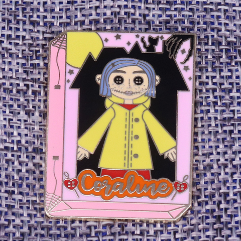 Coraline doll enamel pin black cat brooch skeleton hand badge cute book pins creepy animation jewelry Gothic Halloween accessory ► Photo 1/3