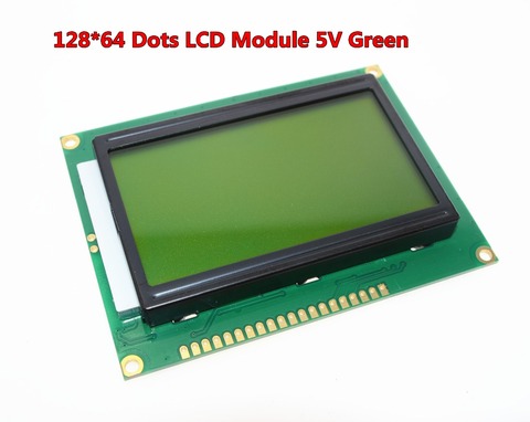 SUQ  12864 128x64 Dots Graphic Green Color Backlight LCD Display Module for arduino raspberry pi ► Photo 1/2