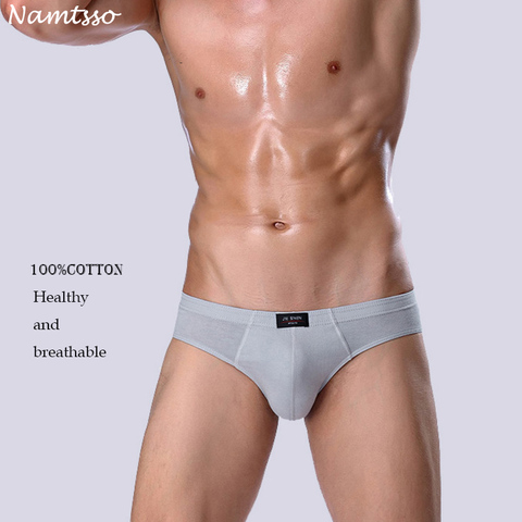 Hot sale all cotton underwear ultra-large size men's briefs male solid color underpants M-5XL ► Photo 1/4