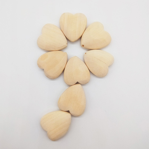 10Pcs/Pack Heart-shaped Wood Spacer Bead Natural Wood Color Eco-Friendly Wooden Beads DIY Jewelry Making handmade ► Photo 1/6