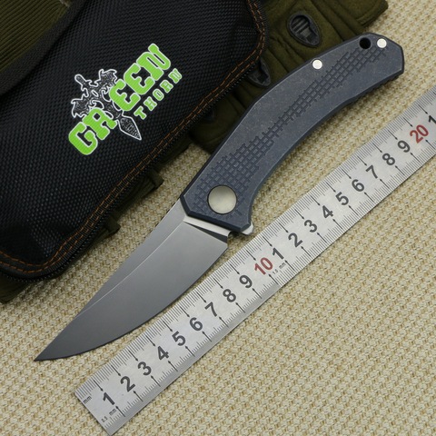 Green thorn Flipper folding JEANS  knife m390 steel TC4 Titanium handle outdoor camping hunting pocket kitchen knives EDC tools ► Photo 1/6
