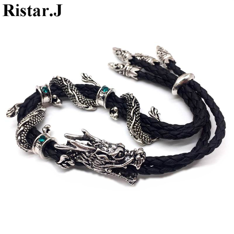 Classic Leather Rope Men Dragon Bracelet Adjustable Vintage Bracelets & Bangles Fashion Jewelry Mens Gift ► Photo 1/6