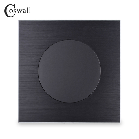 Coswall Wall Blank Panel Blind Cover Protection Cap For Junction Box Black / Silver Grey Aluminum Brushed Metal Panel R12 Series ► Photo 1/5