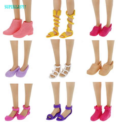 Fashion Modern Flat Shoes High Quality Cute Sandals Mixed Style Colorful Platform Shoes For Barbie Doll Accessories Kids ► Photo 1/5