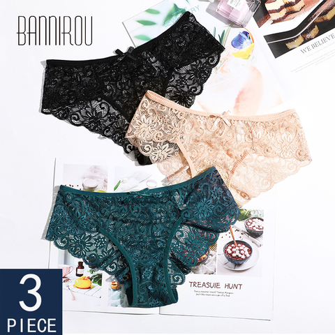 BANNIROU Seamless Panties For Woman Underwear Sexy Lace Briefs
