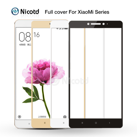 Nicotd Full Cover Tempered Glass For Xiaomi Mix 2s Note 3 5x A1 6x Screen Protector for redmi 6 pro 6A 6 lite For Xiomi Mi MAX 2 ► Photo 1/6