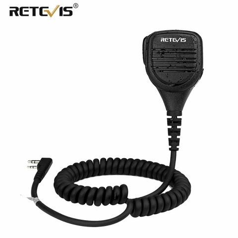 Retevis RS-112 2Pin TK Plug IP54 Waterproof Remote Speaker Microphone with 3.5mm headset jack for Kenwood Baofeng Walkie Talkie ► Photo 1/6