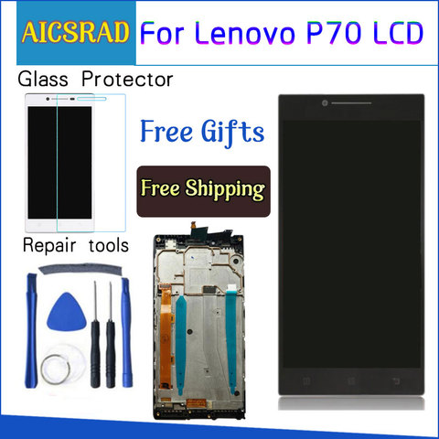 AICSRAD 5.0'' LCD For LENOVO P70 Display Touch Screen with Frame Replacement for Lenovo P70 LCD Display P70-A P70A Black Whtie ► Photo 1/1