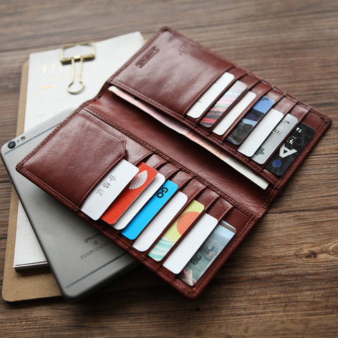 LANSPACE genuine leather men wallets ultra thin purse  famous brand wallet men ► Photo 1/5