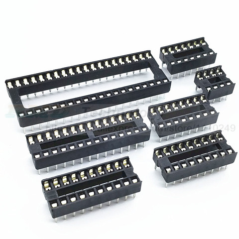 20pcs IC seat 6 8 14 16 20 24 28 32 40 pin 2.54 mm PIN Pitch MCU socket chip base ic sockets slot free shipping ► Photo 1/2