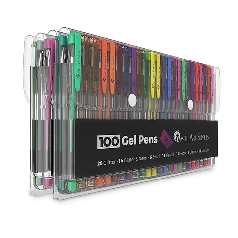 100 Colors Creative Flash Gel Pens Set, Glitter Gel Pen for Adult Coloring Books Journals Drawing Doodling Art Markers ► Photo 1/6