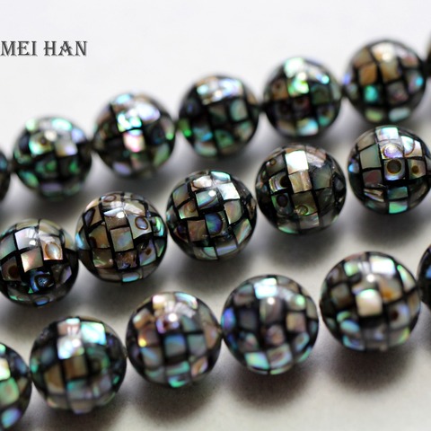 Meihan Wholesale amazing 10mm (20 beads/set) natural hand stitching solid shell beads round stone for jewelry making design ► Photo 1/1