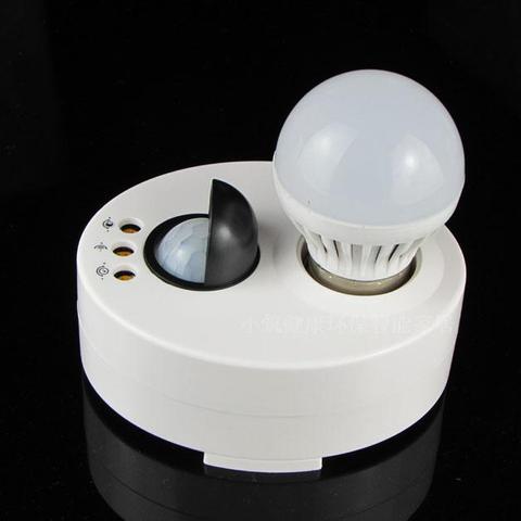LED bulb/light adjustable E27 holder socket/lamp holder with automatic body infrared IR sensor PIR motion detector AC110V-250V ► Photo 1/2